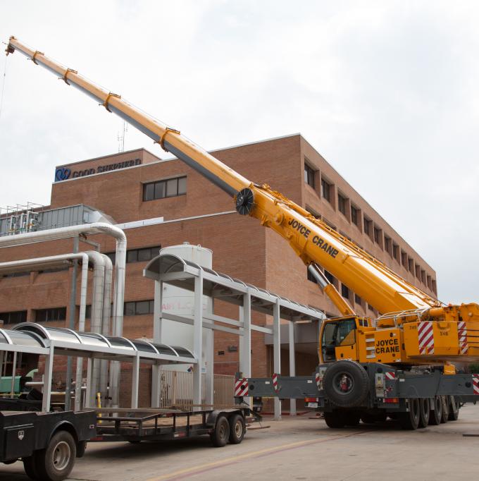 Replacing an old HVAC system at Good Shepherd Medical Center in Longview, TX.