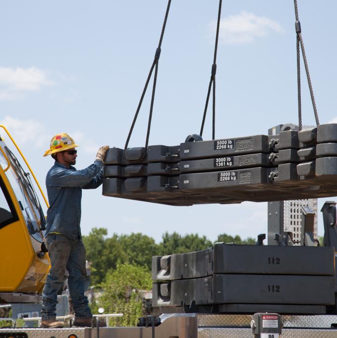 Prepping for a lift at J-W Power Co. in Longview, TX.